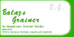 balazs grainer business card
